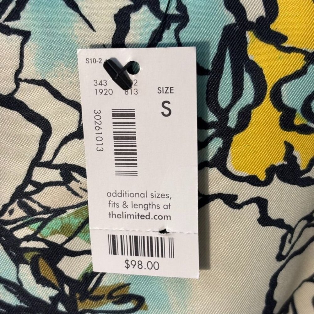 The Limited Womens Floral Print Tunic Dress S Green/Yellow Polyester 3/4 Sleeve - Picture 5 of 9
